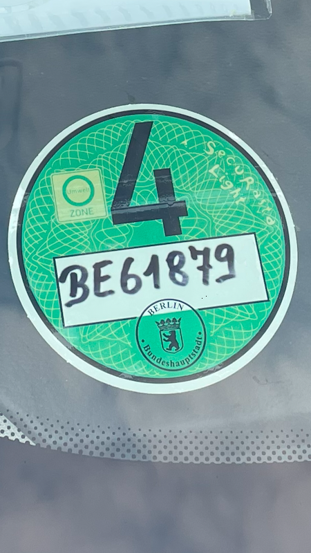 Grüne Umweltplakette Feinstaubplakette für Deutschland