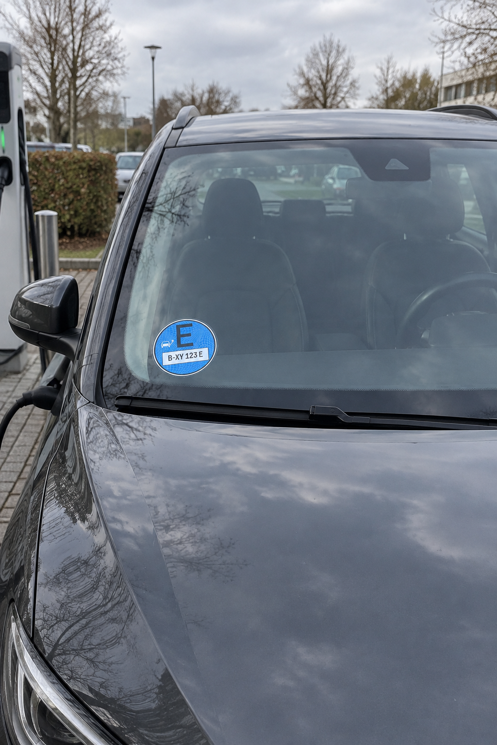 Blaue Umweltplakette für Elektrofahrzeuge – Deutschland (E-Plakette, Expressoption)