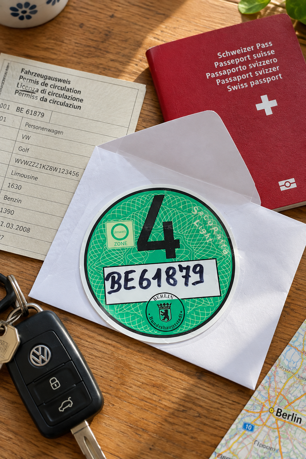 Grüne Umweltplakette Feinstaubplakette für Deutschland (Expressoption)