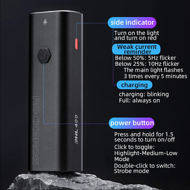 ROCKBROS Fahrradlicht LED Scheinwerfer - Ultraleicht & Wasserdicht